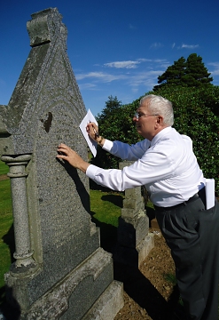 David at McBlain gravestone in Dailly, Scotland